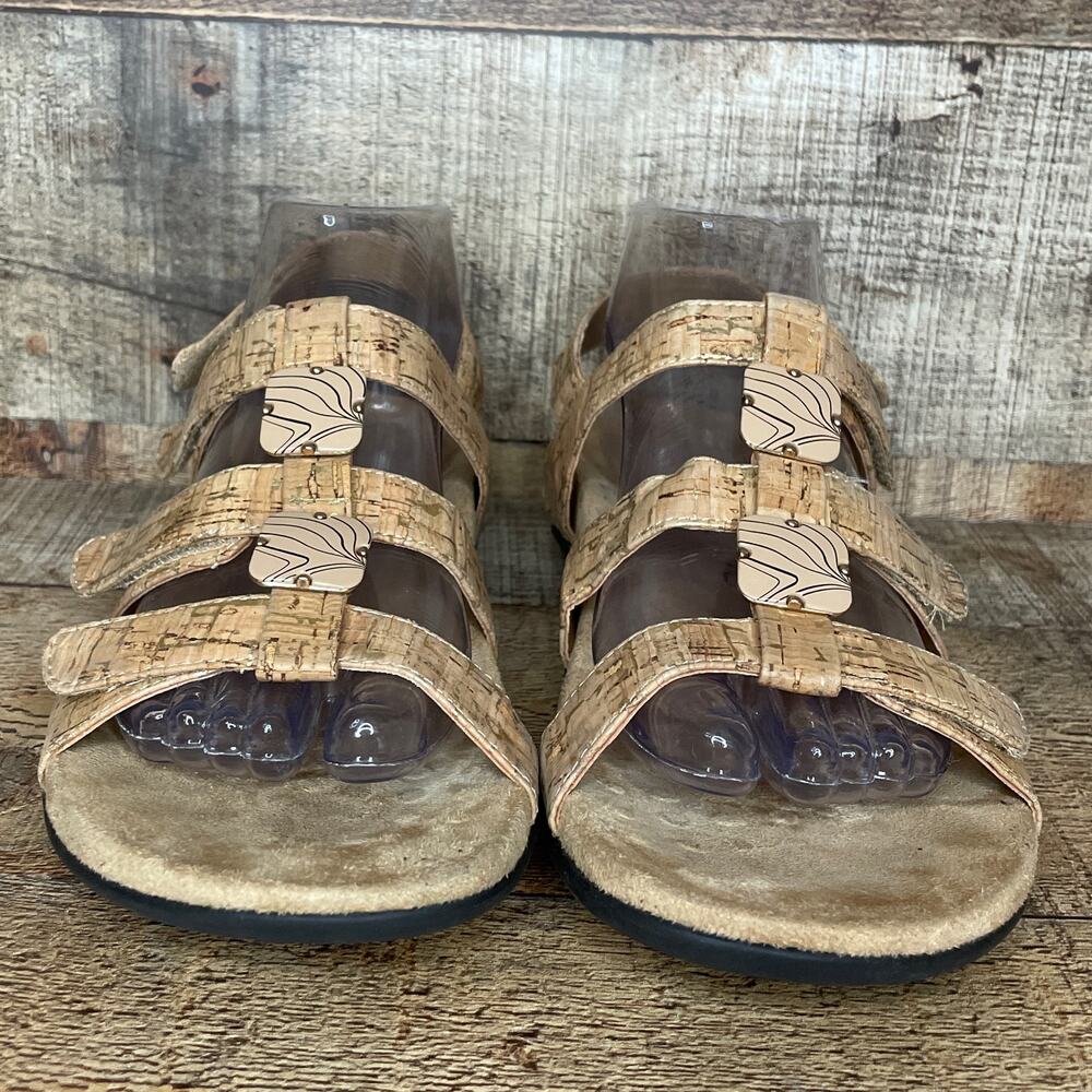Vionic Amber Adjustable Strap Sandals Gold Cork S… - image 3